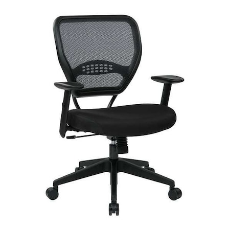 Office Star Desk Chair Desk Chair, Adjustable Arms, 19" to 23" Height, Fabric, Black 55-7N17-231