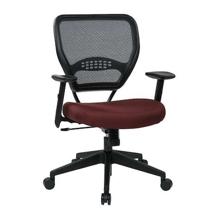 Office Star Desk Chair Desk Chair, Adjustable Arms, 19" to 23" Height, Fabric, Red 55-7N17-227