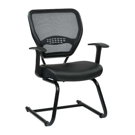 Office Star Desk Chair Side Chair, Fixed Arms, 18-3/4" Height, Fabric, Black 5705E