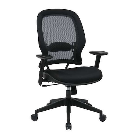 Office Star Managerial Chair Desk Chair, Adjustable Arms, 23-1/4" Height, Fabric, Black 5540