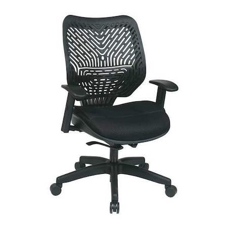Office Star Managerial Chair Desk Chair, Adjustable Arms, 18-3/4" to 22-3/4" Height, Mesh, Black 86-M33BN2W