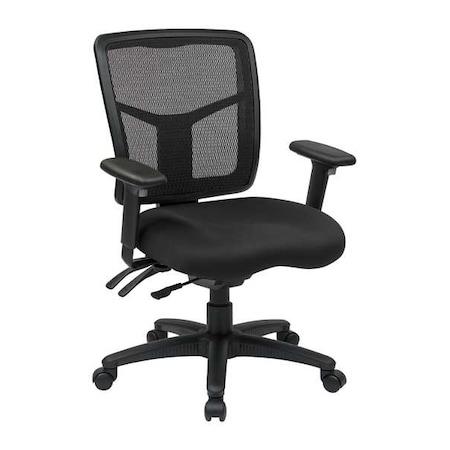 Office Star Managerial Chair Desk Chair, Adjustable Arms, 18-1/4" to 22" Height, Fabric, Black 92343-30