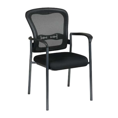 Office Star Chair, Stacking, Fabric, Black, 250 lb 84510-30