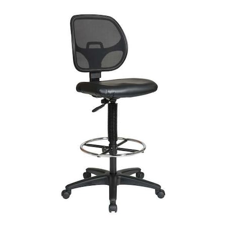 Office Star Vinyl Drafting Chair, 24" to 34-7/8", Black DC2990V