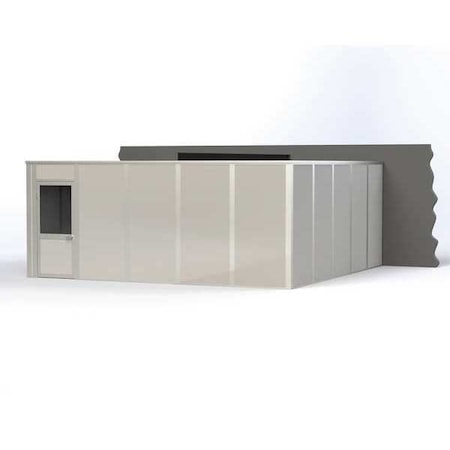 Porta-King 3-Wall Modular In-Plant Office, 8 ft H, 20 ft W, 20 ft D, Gray VK1STL 20'X20' 3-WALL