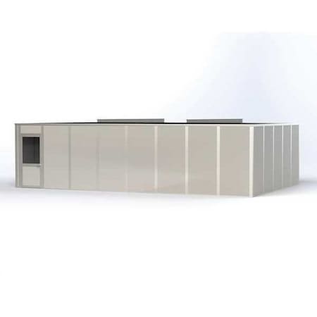 Porta-King 4-Wall Modular In-Plant Office, 8 ft H, 32 ft W, 20 ft D, Gray VK1DW 20'X32' 4-WALL