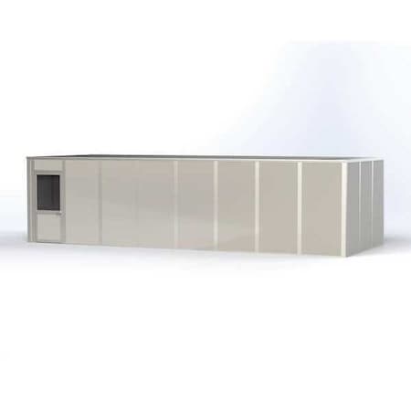 Porta-King 4-Wall Modular In-Plant Office, 8 ft H, 32 ft W, 12 ft D, Gray VK1STL 12'X32' 4-WALL