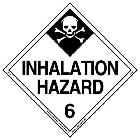 Labelmaster DOT Container Placard, Inhalation Hazard, Tagboard, 10-3/4" W x 10-3/4" H 19TZ92