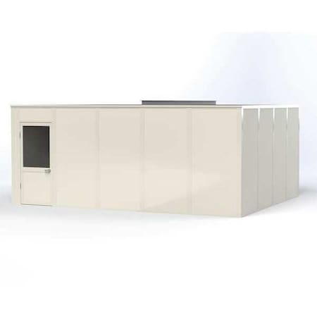 Porta-King 4-Wall Modular In-Plant Office, 8 ft H, 20 ft W, 16 ft D, White VK1DW-WCM 16'X20' 4-WALL