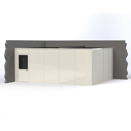 Porta-King 2-Wall Modular In-Plant Office, 8 ft H, 20 ft W, 16 ft D, White VK1DW-WCM 16'X20' 2-WALL