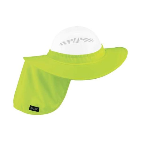 Ergodyne Hard Hat Brim And Neck Shade, Hi-Vis Lime, Sun Protection, Lightweight, Universal Fit 6660