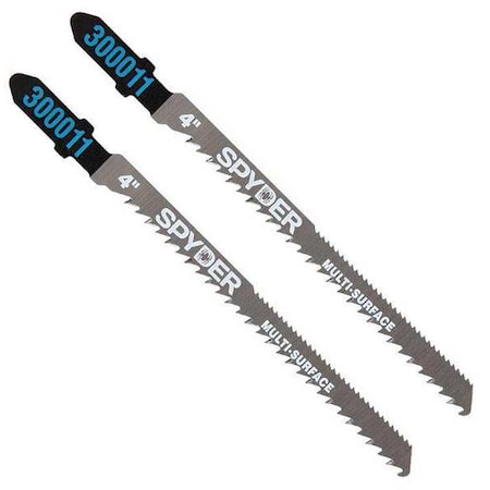 Spyder Jigsaw Blade, Steel, L 4in., PK2 300004