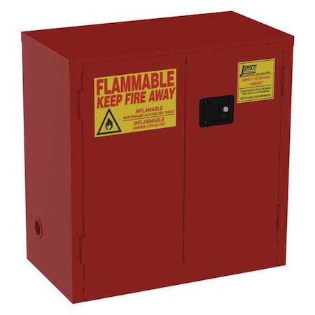 Jamco Hazardous Material Storage Cabinet, 30 gal, 2 Shelves, Steel, 34 in W x 35 in H x 18 in D, Red BP30RP