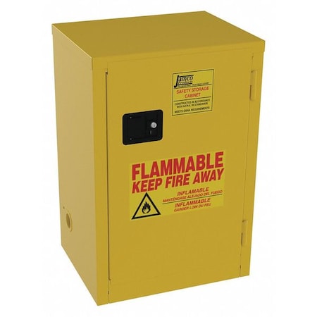 JAMCO Flammable Safety Cabinet, 12 gal., Yellow BA12YP