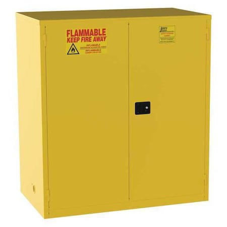 Jamco Hazardous Material Storage Cabinet, 120 gal, 2 Shelves, Steel, 59 in W x 65 in H x 34 in D, Yellow BM120YP