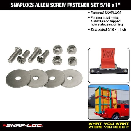 Snap-Loc 5/16"-18 Socket Head Cap Screw, Button, Zinc Plated Steel, 1 in Length SLFASDS1