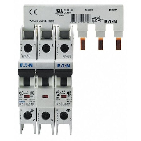 Eaton Busbar, 80A, 690V, 1 Phase Z-SV/UL-16/1P-1TE/6