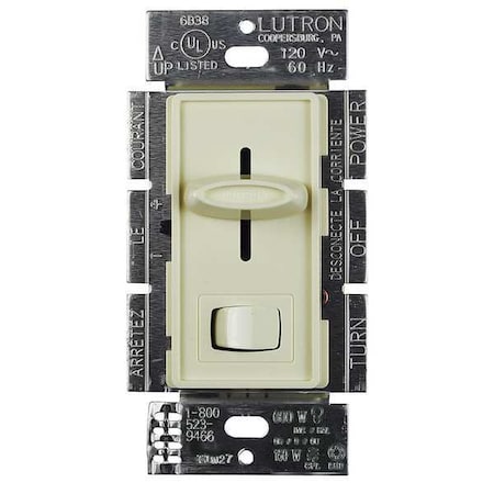 Lutron Lighting Dimmer, Rocker/Slide, 3-Way SF-12P-277-3-IV