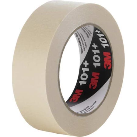 3M Masking Tape, 96 mm W x 55 m L, 5.1 mil Thick, Tan, Rubber Adhesive, 8 PK 101+