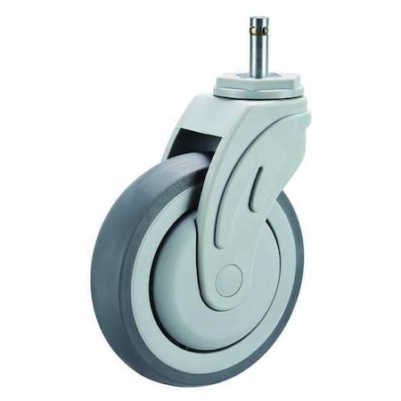 Zoro Select Swivel Stem Caster, TPR, 5 in., 300 lb. P17S-RP050K-SG1-001