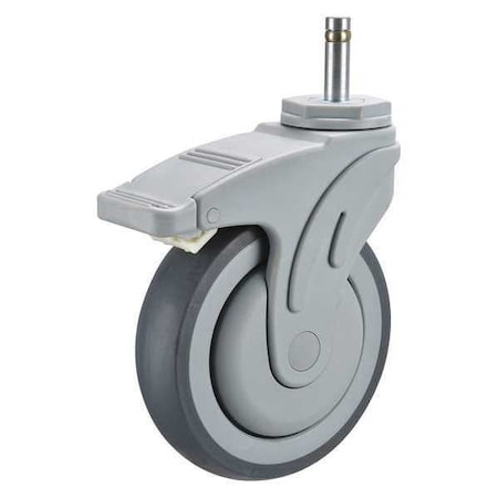 Zoro Select Swivel Stem Caster w/Totl Lk, 5 in, 300 lb P17S-RP050K-SG1-TB-001
