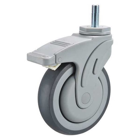Zoro Select Swivel Stem Caster w/Totl Lk, 5 in, 300 lb P17S-RP050K-ST1-TB-001
