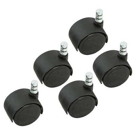 Zoro Select Twin Wheel Swivel Caster, Polyurethane, 110 lb, PK5 64328