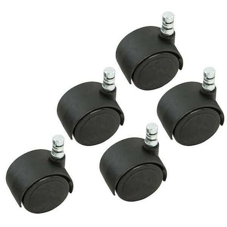 Zoro Select Twin Wheel Swivel Caster, Nylon, 110 lb, PK5 64330