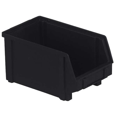 Lewisbins Hang & Stack Storage Bin, Plastic, Black, 5 in H, 5 7/8