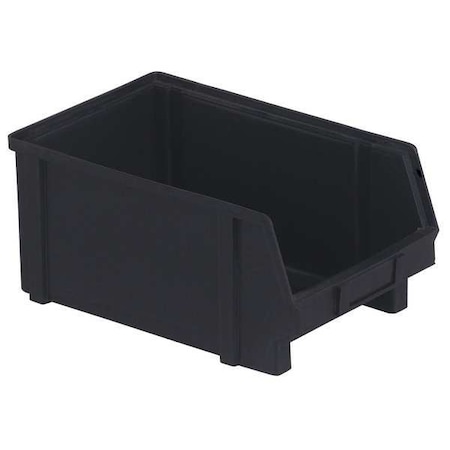 Lewisbins Hang & Stack Storage Bin, Plastic, Black, 6 in H, 8 1/8 in W, 12 7/8 in L PB40-FXL