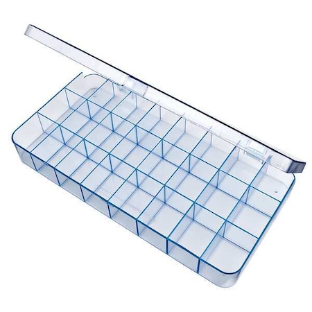 Flambeau Plastic, Compartment Box, 2-5/16 in D x 1 11/16 in H x 9 in W 5129CL