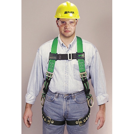 Honeywell Miller Duraflex Python(R) Full Body Harness, 2XL, 400 lb., Mating Chest/ Tongue Leg Straps P950-58/XXLGN