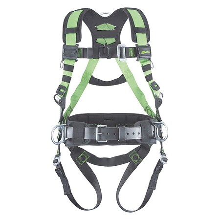 Miller Full Body Harness, 2XL/3XL, Polyester R10CNMBBDP/3XLGN