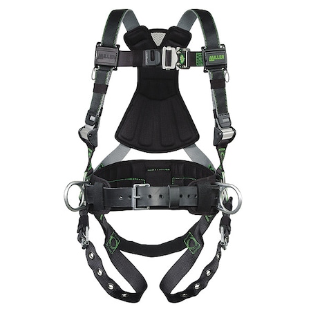 Honeywell Miller Revolution(R) Full Body Harness, S/M, 400 lb., Quick-Connect Chest/ Tongue Leg Straps RDT-TB-BDP/S/MBK