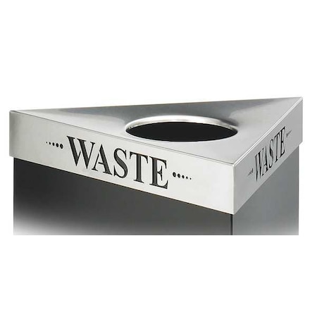 Safco Trifecta 15 gal, 17 gal, 19 gal, 21 gal Trash Can Lid, Funnel Silver, metal, 20 in W/Dia 9560WA