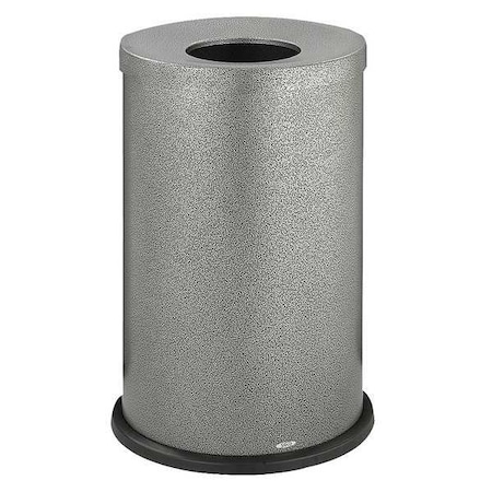 Safco 35 gal. Puncture-Resistant Steel Round Trash Can, Black 9677NC