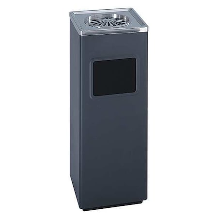 Safco 3 gal Square Indoor Metal Can, Black, Steel, 9 1/2 in 9696BL