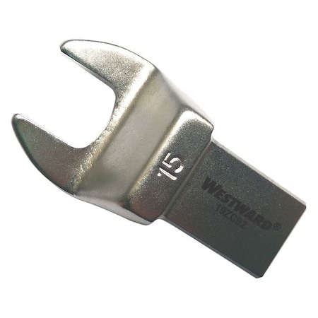 Westward Torque Wrench Head, Open End, 15mm 19ZC92