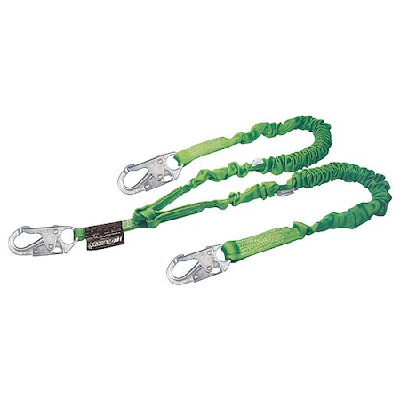 Honeywell Miller Manyard(TM) Shock Absorbing Lanyard, 6 ft. Length, Snap Hook, Steel, 2 Leg(s) 232M-Z7/6FTGN
