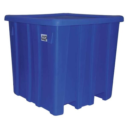Ship Shape Bulk Container 35 cu ft Volume Cap., 45 in L, 45 in W, 44 1/4 in H, Plastic, Blue P333-ROY