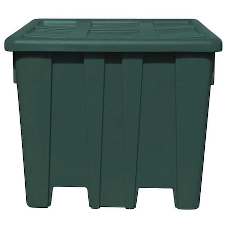 Ship Shape Bulk Container 35 cu ft Volume Cap., 47 1/2 in L, 47 1/2 in W, 40 1/4 in H, Plastic, Green P433-FOR