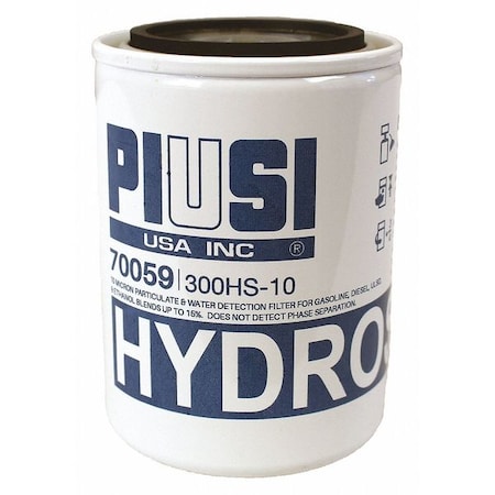 Piusi Fuel Filter, 25 gpm, 25 psi, 5-3/8 in L F00611T50