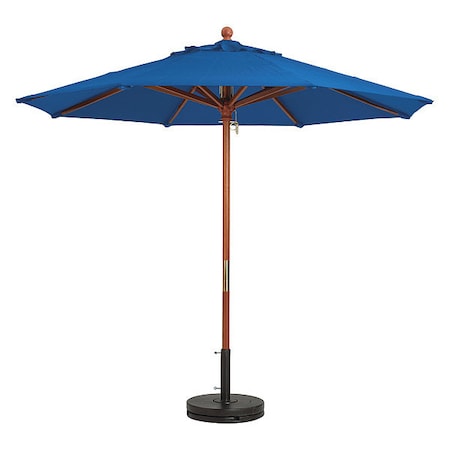 GROSFILLEX Wood Umbrella, 7 Ft, 1-1/2" Pole, Pcfc Blue 98949731