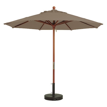 Grosfillex Market Wood Patio Umbrella, 9 ft., Wooden Pole, Taupe 98918131