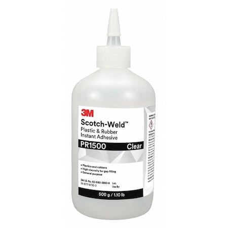 3M 3M Plastic & Rubber Instant Adhesive, 20 g, PK10 PR1500