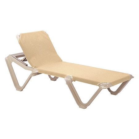 Grosfillex Nautical Sling Chaise, Khaki/Sndstn, PK2 US155003
