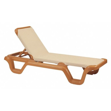 Grosfillex Marina Sling Chaise Khaki/Teakwood, PK2 US414108
