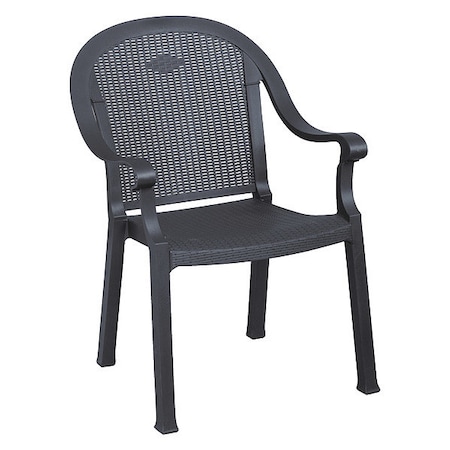 Grosfillex Sumatra Armchair, Charcoal, PK4 US720002
