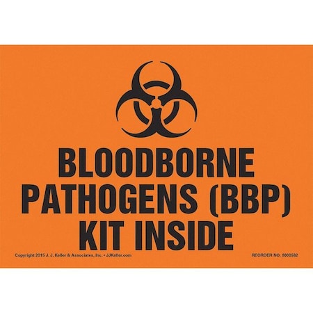 Jj Keller Bloodborne Pathogens Kit Inside Label 8001294