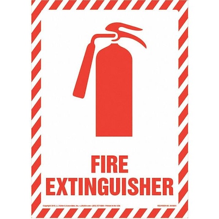 Jj Keller Fire Extinguisher, Vertical Sign 8001160